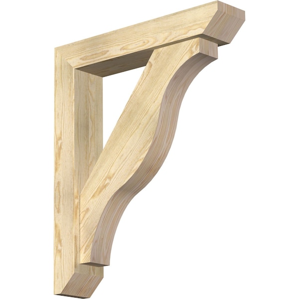 Ekena Millwork Funston Slat Rough Sawn Bracket w/ Offset Brace, Douglas Fir, 6"W x 30"D x 36"H BKT0604X30X36FST06RDF - main